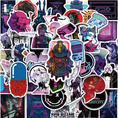 10/50PCS Harajuku Cyberpunk Y2K Toy Sticker Cybernetic Cool Graffiti Kids Car Phone Laptop Motorcycle Helmet Cup Decal Stickers, everythinganimee