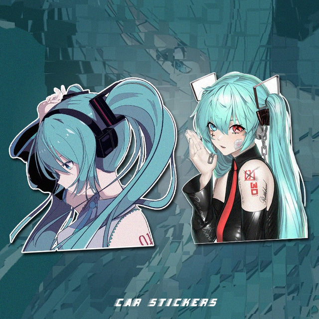 New 13cm cartoon anime hatsune miku pretty waterproof graffiti stickers luggage laptop car scooter decorative stickers, everythinganimee