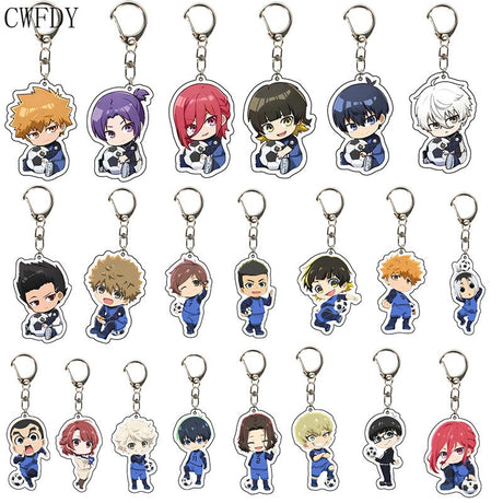 Anime BLUE LOCK Arcylic Keychain Cartoon Figures Isagi Yoichi Bachira Meguru Kawaii Key Chain Costume Accessories Birthday Gifts