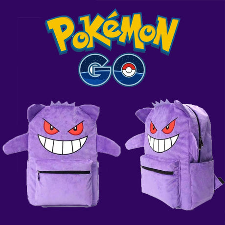 Pokemon Gengar Backpack Men Women Mobile Coin Purse Children Toy Plush doll Christmas Birthday Present Phone Key Storage Bag, everythinganimee