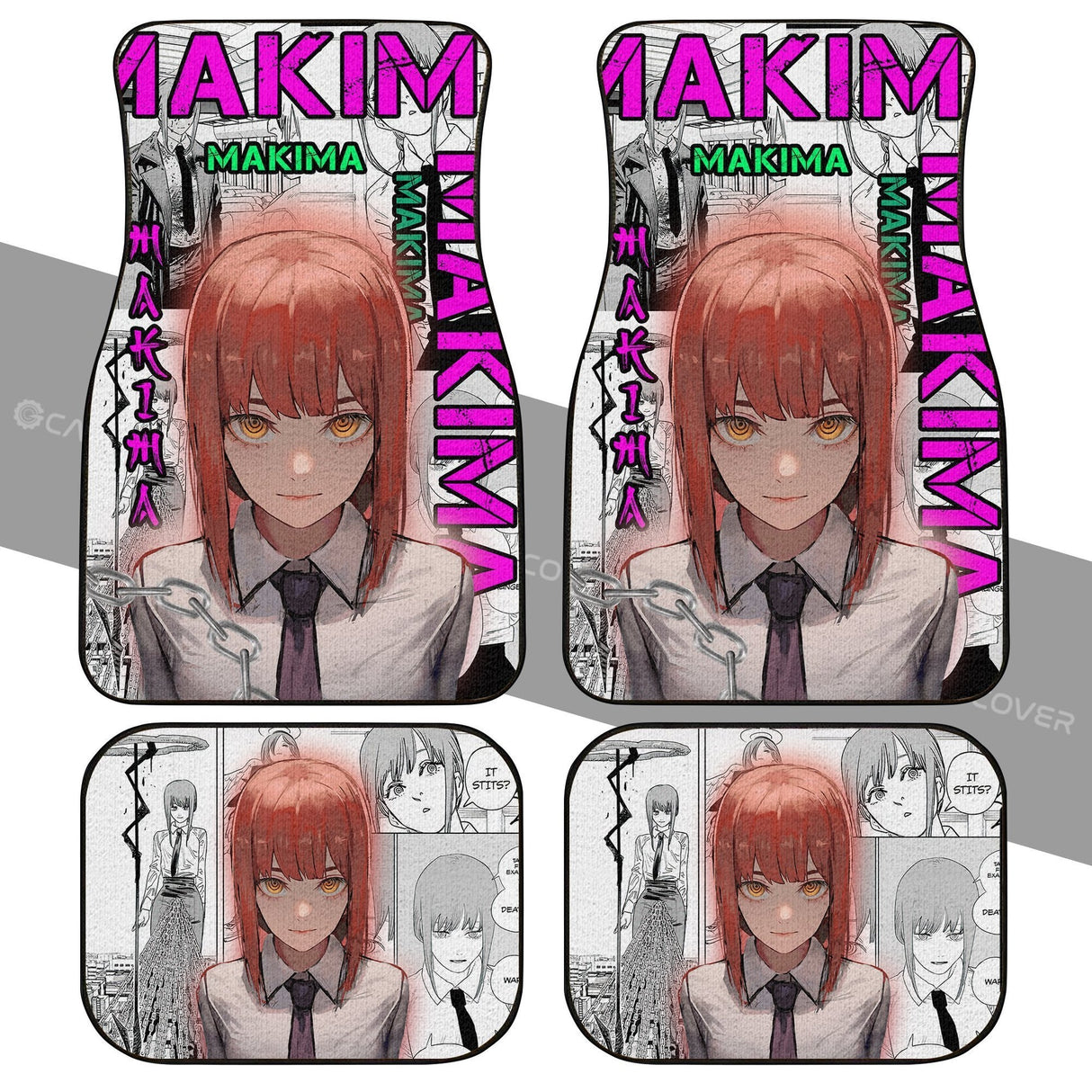 Chainsaw Man Power Car Floor Mats Custom Anime Car Interior Accessories Printing Car Floor Mat Universal Fit for Cars SUV Van, everythinganimee