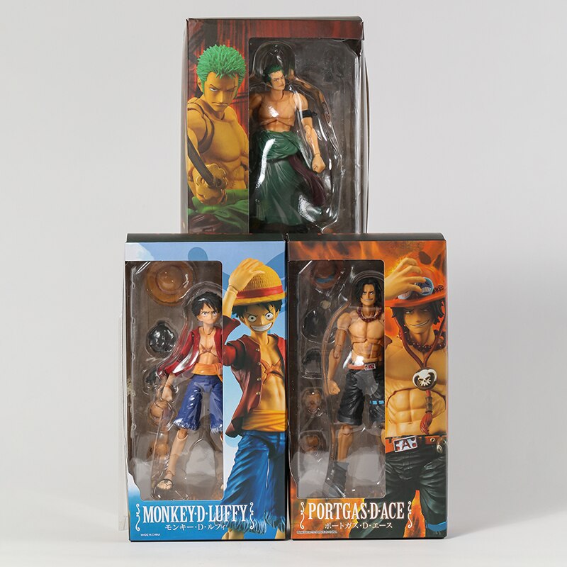 MH Variable Action Heroes One Piece Portgas D Ace Monkey D Luffy Roronoa Zoro 7" Action Figure Collection, everythinganimee