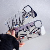 phone case featuring your favorite Jujutsu Kaisen characters, such as Yuji Itadori, Fushiguro Megumi on it. The case is compatible with iPhone 14, 13, 12, 11 Pro, X, Xs Max and XR.