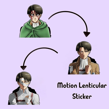 Levi Motion Refrigerator Sticker Attack on Titan Car Sticker Anime Waterproof Decal for Suitcase,Laptop,Wall,Etc Home Decor Gift, everythinganimee