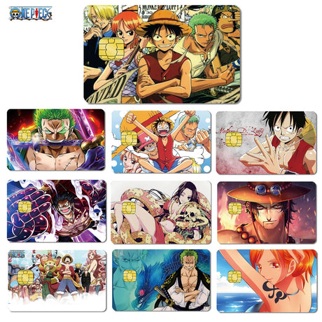 Anime ONE PIECE Luffy Zoro Ace Robin2.5D HD Matte 3M PVC Sticker Film Tape Skin for Credit Card Debit Card Stickers Decal, everythinganimee