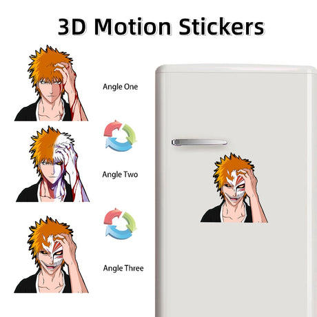 Newest Design Anime BLEACH 3D Motion Stickers Character Kurosaki Ichigo, Rukia Kuchiki, Tōshirō Hitsugaya, Byakuya Kuchiki Fictional character  Stickers for Car Laptop, everythinganimee
