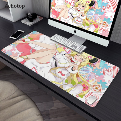 Cute Gaming Mouse Pad Anime Large Computer Mousepad Speed 900x400MM Overlock Edge Cool Cartoon XXL Keyboard Desk Mice Gamer Mat