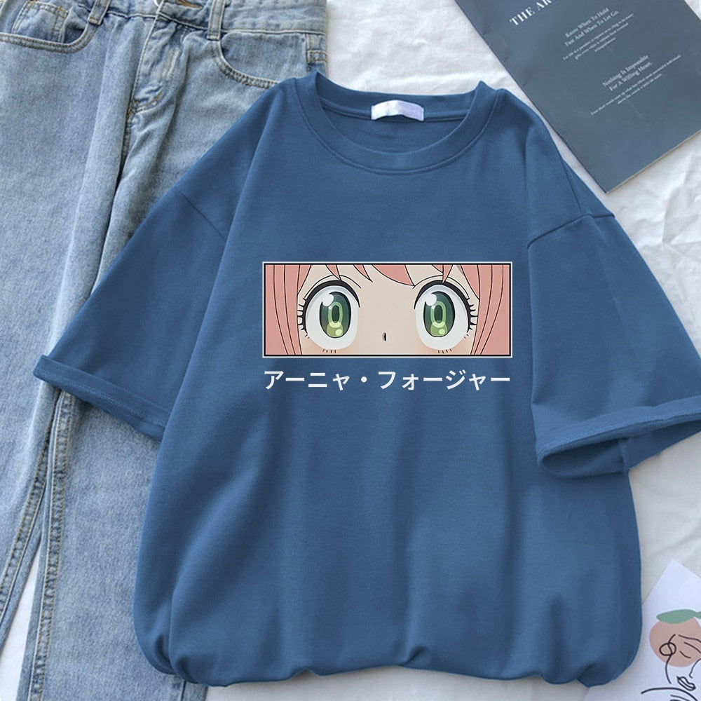 Spy X Family Forger Family Art Anime Women T Shirt Breathable Street T-Shirt Casual Harajuku Tee Tops Summer Street Short Sleeve