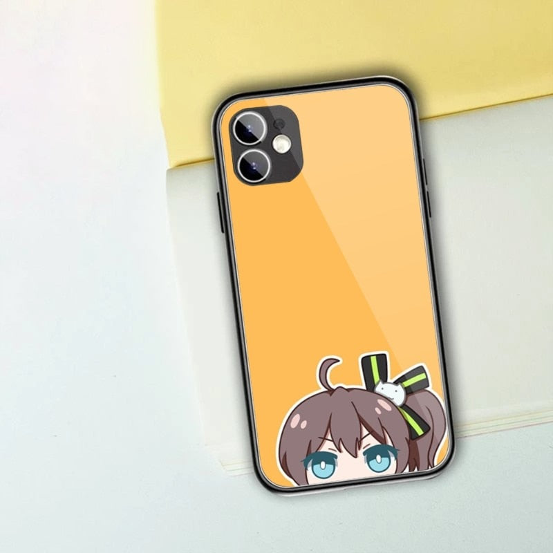 Cute Funny Hololive Girl Phone Case For IPhone 13 12 11 XS X 8 7 6 Plus Mini Pro Max SE 2022 Black PC TPU Glass Phone Cover, everything animee