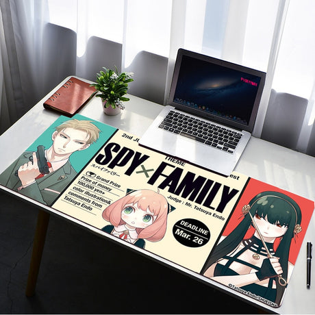 Products Spy x Family Mouse Pad Gamer Large Lock Edge Soft Gaming Mousepad Mountain Non-slip Rubber Computer Desk Mat Pad Mausepad