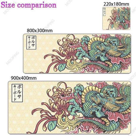 Dragon Mouse Pad Black and White Deskmat Playmat Laptop Japan Anime Gaming Keyboard Rubber Pad Pad on The Table Mouse Mat Pc Rug, everything animee