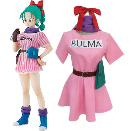 Dragon Ball Z Bulma Cosplay Costume Outfits Halloween Carnival Suit For Adult Women Girls, everythinganimee