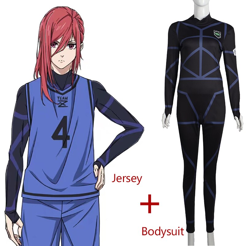 anime Bluelock Cosplay Costume Wig Chigiri Hyoma Isagi Yoichi Jersey Onesie Suit Anime Clothes Blue Sportswear Sport Wear Jerseys, everythinganimee