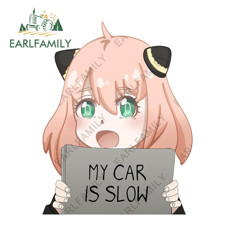 Spy Family Anya 'My Car Is Slow' Car Stickers