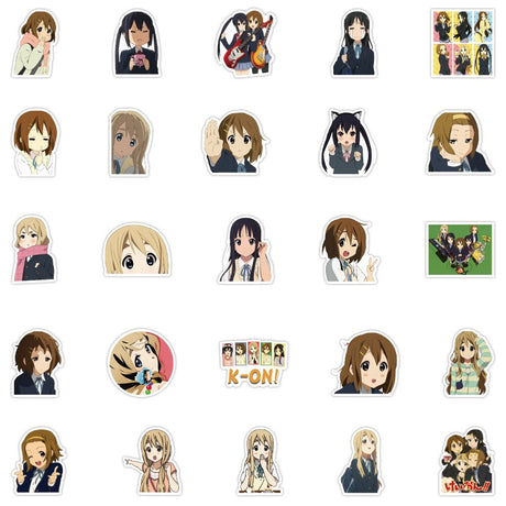 100pcs K-ON!Anime Stickers Phone Case Stationery Waterproof Cute Kawaii Stickers Laptop Sticker Sticker Aesthetic Kids Toys, everything animee