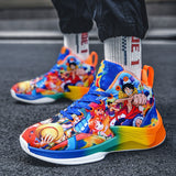 One Piece Luffy & Zoro Sneakers Anime Men Basketball Shoes Casual Non-slip Running Shoes Fashion Teenager Graffiti Sport Shoes Gifts, everythinganimee