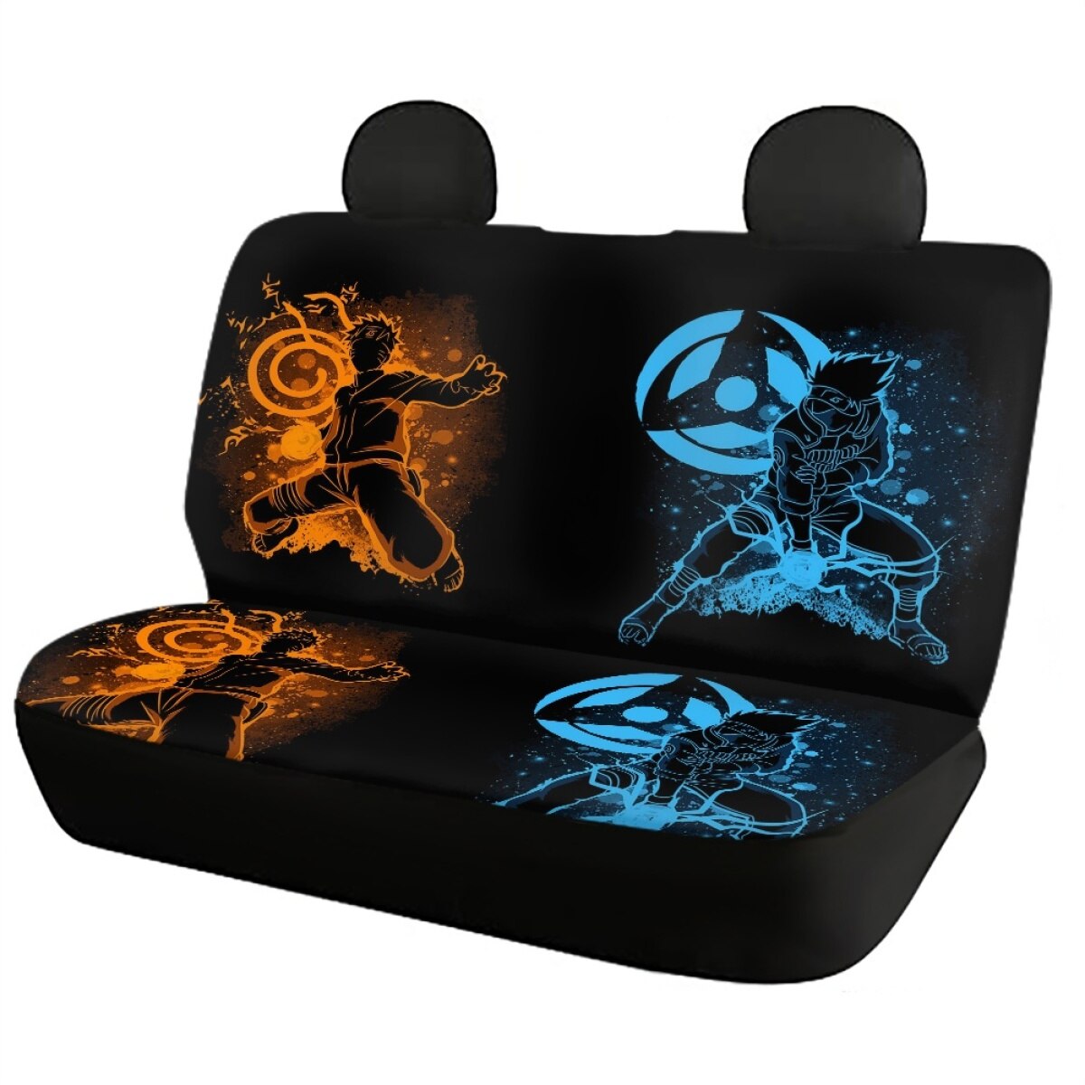 Naruto Anime Print Full Set Vehicle Seat Cover for Men Cool Non-skid Front/Back Car Seat Cover fit Most Car SUV Van Car Accessories, everythinganimee