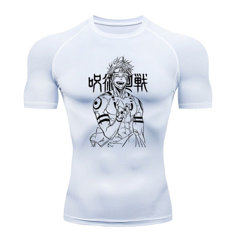 Anime Jujutsu Kaisen Compression T-shirt Men Running Sport Short Tee Shirt Male Gym Fitness Bodybuilding Workout Tops Clothing, everythinganimee