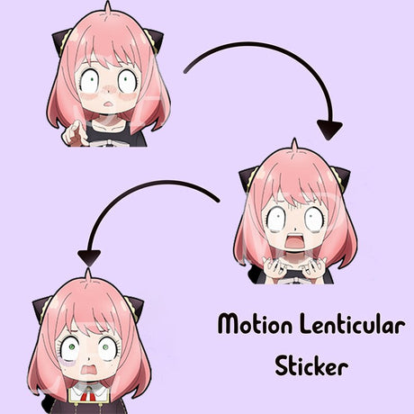 Anya Motion Stickers Anime Spy X Family Waterproof Decals for Car,Laptop,Suitcase,Refrigerator,Wall,Etc Birthday Gift Home Decor, everythinganimee
