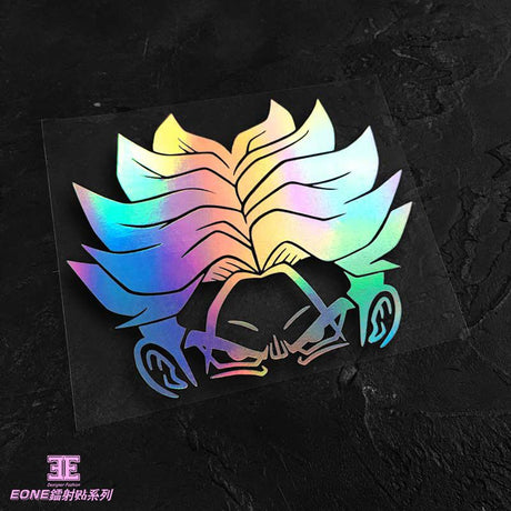 Anime Dragon Ball Z/GT/Super Car Sticker GokuVegeta Super Saiyan Lightning Reflective Holographic Waterproof Sticker Pull Flower , everythinganimee