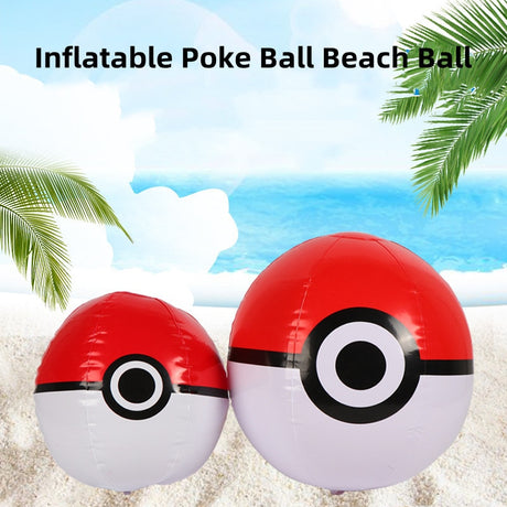 Pokemon PVC Inflatable Beach Ball Red Elf Parent-Child Interactive Volleyball Children's Toy Gift Elastic Movement, everythinganimee
