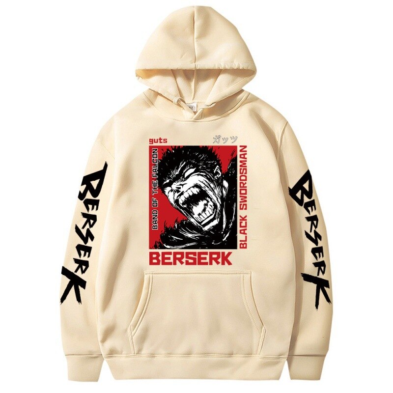 2023 Hot Sale Hooded Dark Berserk Anime Pattern Print Vintage Casual Hoodie Fashion Y2K Sweatshirts Oversized Tops Pullover