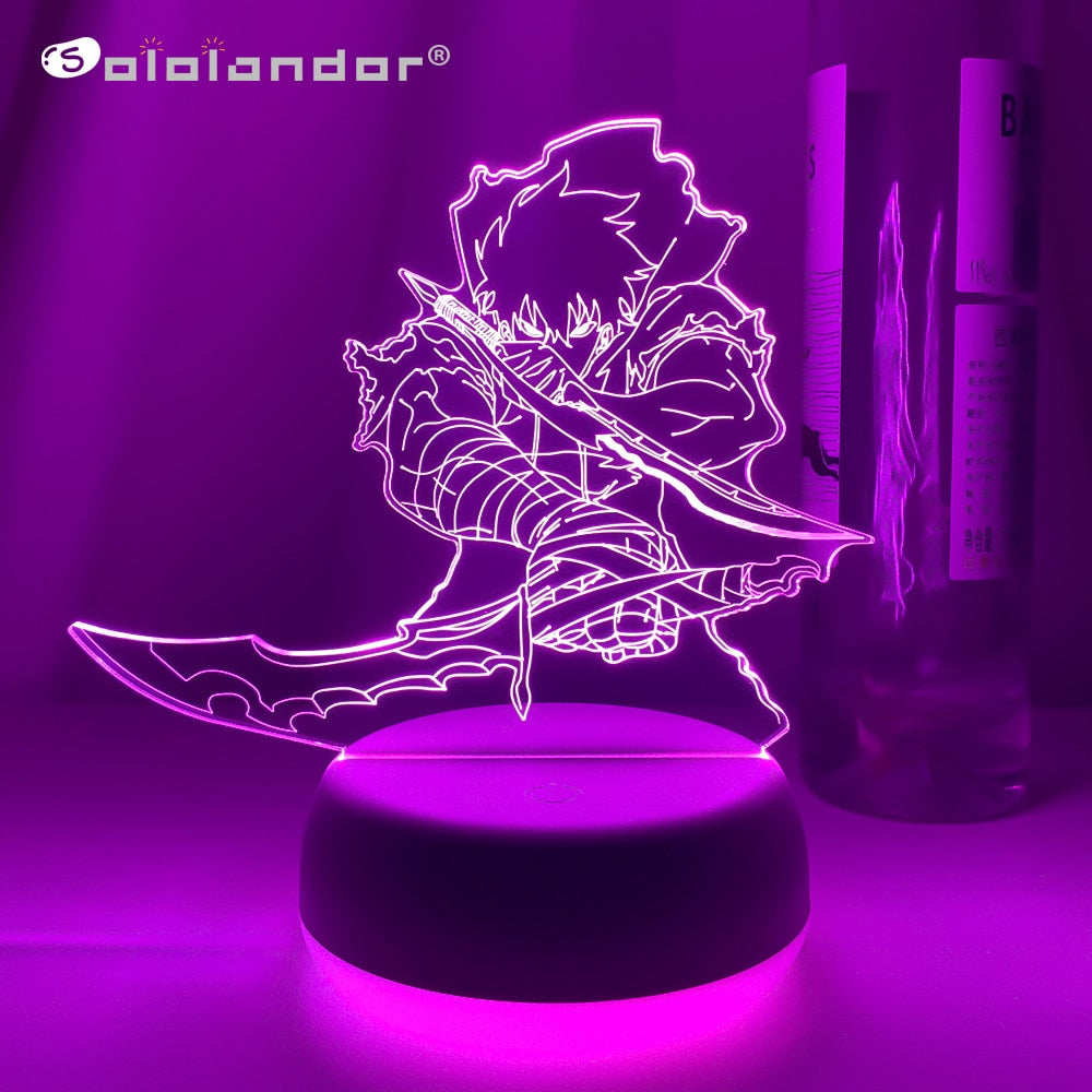 Newest Anime Led Light Solo Leveling for Children's Room Decor Night Light Kid Bithday Gift Manga Solo Leveling 3d Lamp Bedroom, everythinganimee