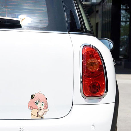 CG Car Sticker Anime Decal Spy Family Anya Forger Car Stickers Cartoon Car Styling Decals Simple Occlusion Scratch Decoration