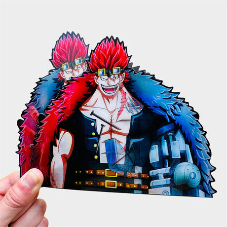Anime ONE PIECE Eustass 3D Character Stickers Moving Motion Stickers Waterproof Decals for Car Tablet Computer Stickers, everythinganimee