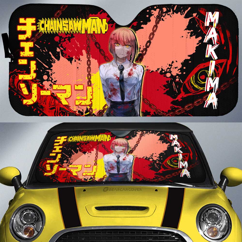 Power and Kobeni Accordion Sunshade Kobeni Higashiyama Car Sunshade Custom Chainsaw Man Anime, everythinganimee