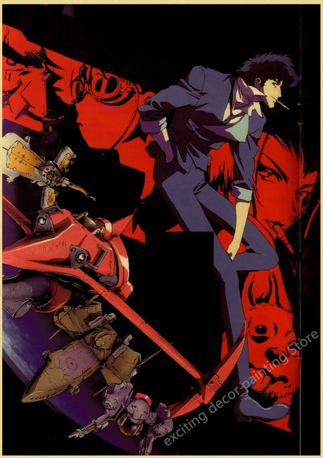 Hot Japan Anime Cowboy Bebop Posters Retro Kraft Paper Vintage Room Home Bar Cafe Decor Gift Print Aesthetic Art Wall Paintings