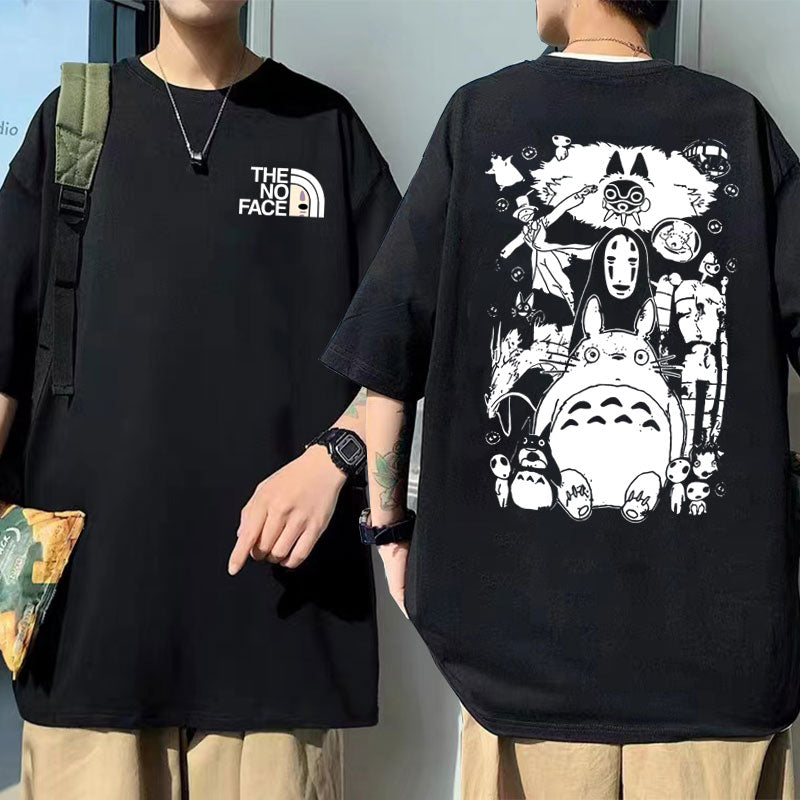 Japanese Anime No Face Man Graphic Printed T-shirts 90s Unisex Manga Tshirt Men Women Summer Fashion Casual Oversized T Shirts, everything animee