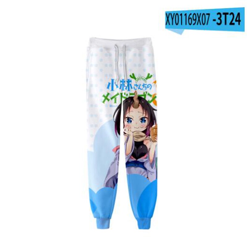 Anime Miss Kobayashi's Dragon Maid 3D Joggers Pants Men/Women Casual Trousers Hip Hop Sweatpants Kanna Kamui Cosplay Costume, everything animee