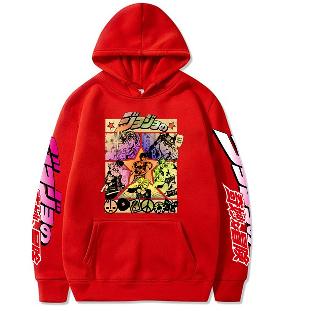 This hoodies captures the magic of JoJo’s. If you're looking for more JoJo’s Bizarre merch, we have it all! Check out our anime merch now—free shipping!