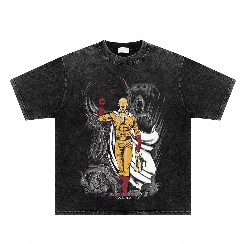 2023 Streetwear Hip Hop Male T-shirts Anime Printed T Shirt Men Retro Washed 100% Cotton Tops Tees Harajuku Oversize T Shirt, everythinganimee