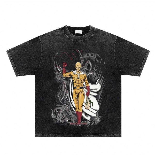 2023 Streetwear Hip Hop Male T-shirts Anime Printed T Shirt Men Retro Washed 100% Cotton Tops Tees Harajuku Oversize T Shirt, everythinganimee