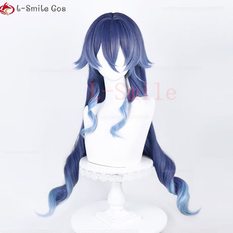 Layla Cosplay Wig Game Genshin impact Cosplay Layla Genshin Wig Long Curly Hair Blue Gradient Heat Resistant Hair Wigs + Wig Cap