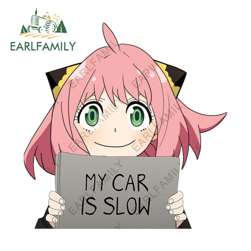 Spy Family Anya 'My Car Is Slow' Car Stickers