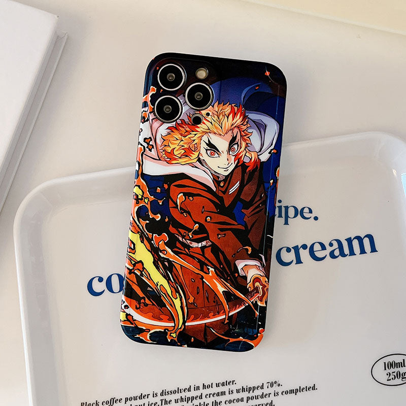 Hot Japan Anime Demon Slayer Color Phone Case For IPhone 11 12 13 14 Pro XS Max XR X Cartoon Soft Silicone Fundas Shell Cover, everything animee