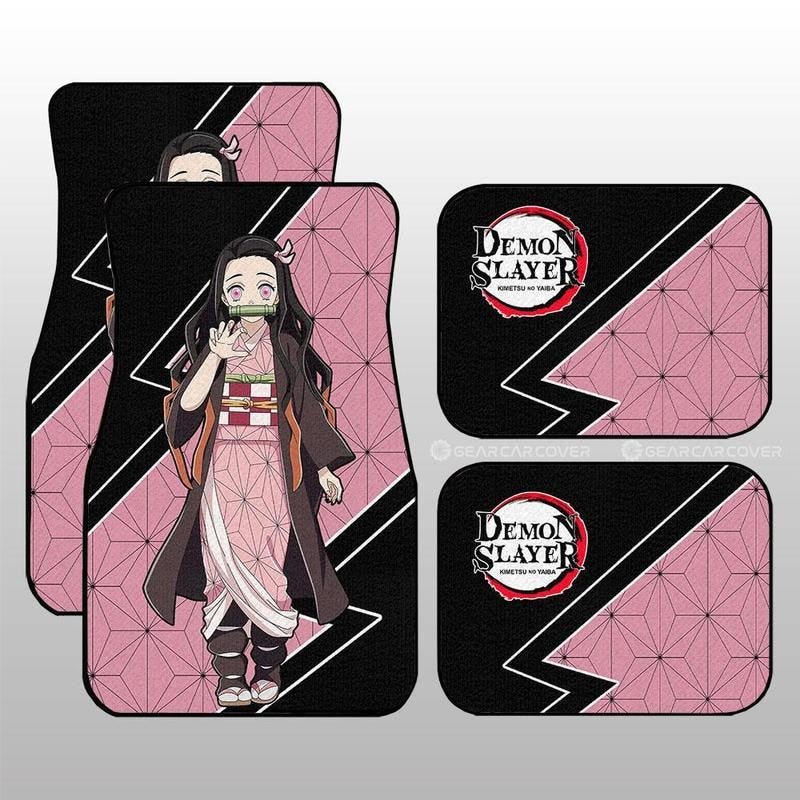 Demon Slayer Kamado Nezuko and other characters Car Floor Mats Custom Demon Slayer Anime Car Accessories 4PCs Pack, everythinganimee