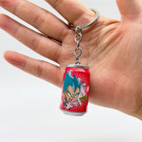 Dragon Ball Anime Keychain Son Goku Kakarotto Vegeta Trunks Keychain Cans Figure Toys Cartoon Keyring Children Gift Toys