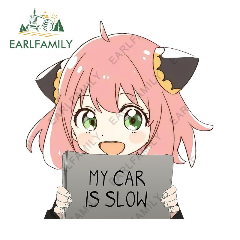 Spy Family Anya 'My Car Is Slow' Car Stickers