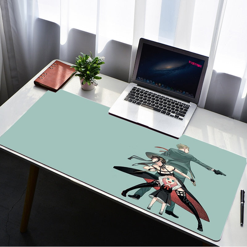 Products Spy x Family Mouse Pad Gamer Large Lock Edge Soft Gaming Mousepad Mountain Non-slip Rubber Computer Desk Mat Pad Mausepad
