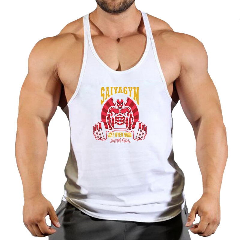 New Bodybuilding Stringer Tank Tops Men Anime Dragon Ball z summer Clothing Running vest Fitness clothing Cotton gym singlets, everythinganimee