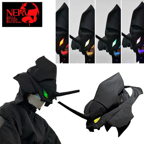 Neon Genesis Evangelion Led Headgear Personalized Men Cosplay Hat Prop Anime Luminous Hat Costume Props Accessories Cool Cos Cap Gifts, everythinganimee