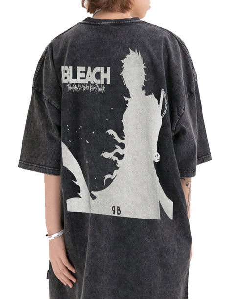 Men Cotton T Shirt BLEACH Thousand-Year Blood War T-shirt Summer Casual Washed T Shirt Anime Tees Harajuku Double-sided printing, everythinganimee