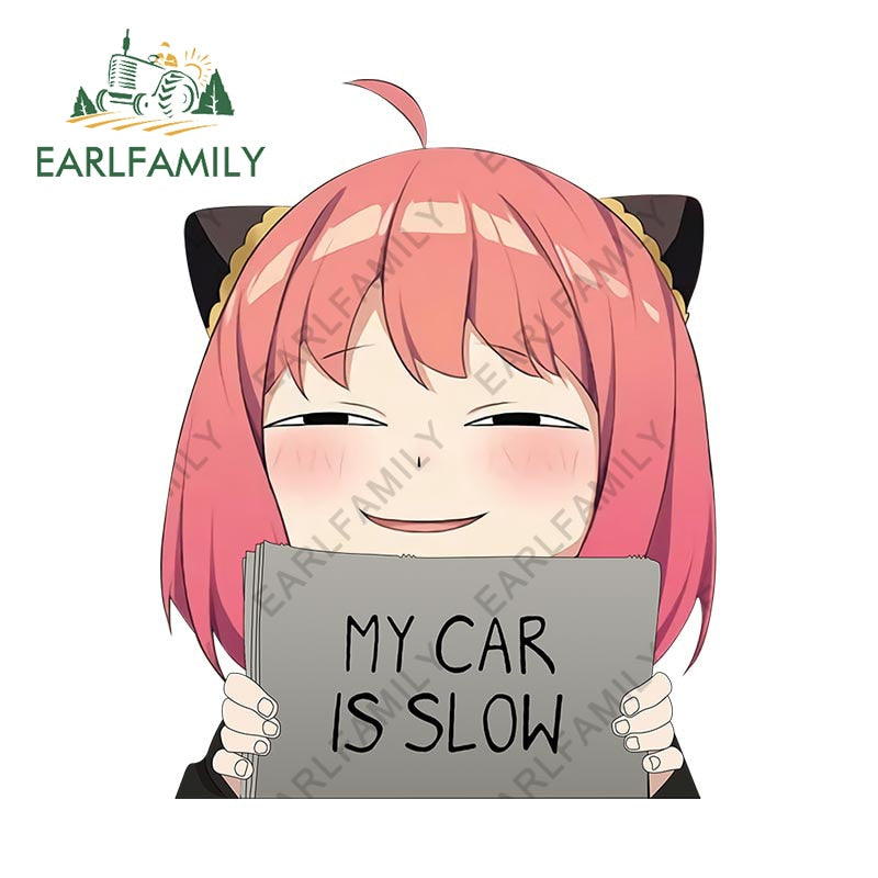 Spy Family Anya 'My Car Is Slow' Car Stickers