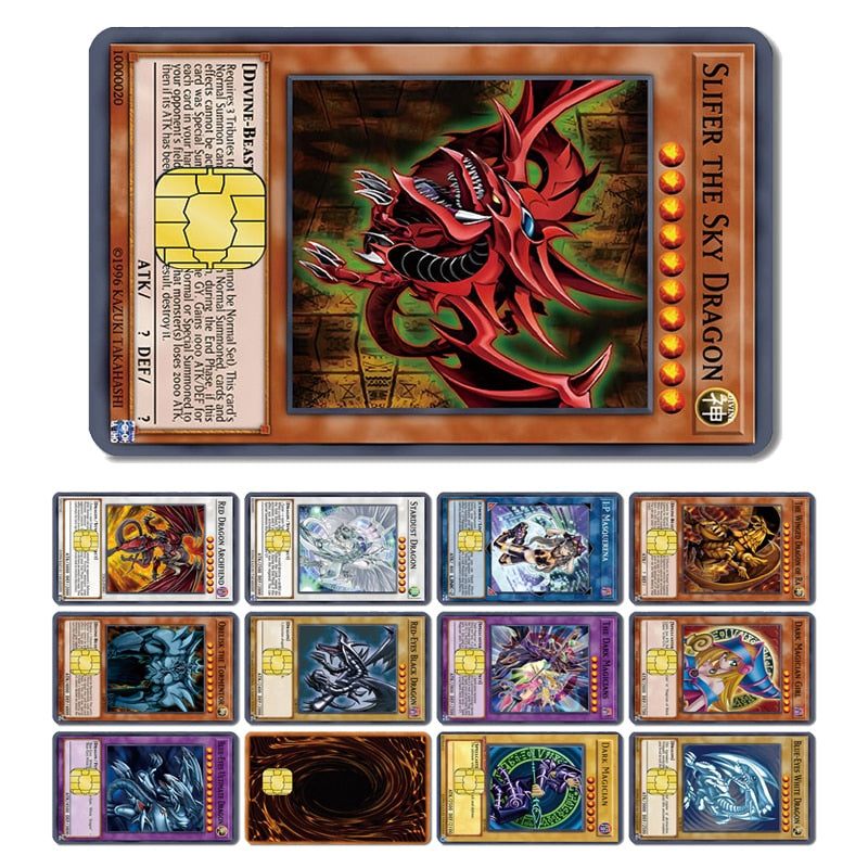 2023 New Anime Game Blue Eyes Dragon God PVC Film Skin Sticker Tape for Small Large No Chip Card Bus Card No Fade Waterproof, everythinganimee
