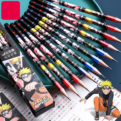 Naruto Anime Pencil Children's Hexagonal Rod Lead Free Hb Writing Pen for Primary School Students' 2B Examination, everythinganimee