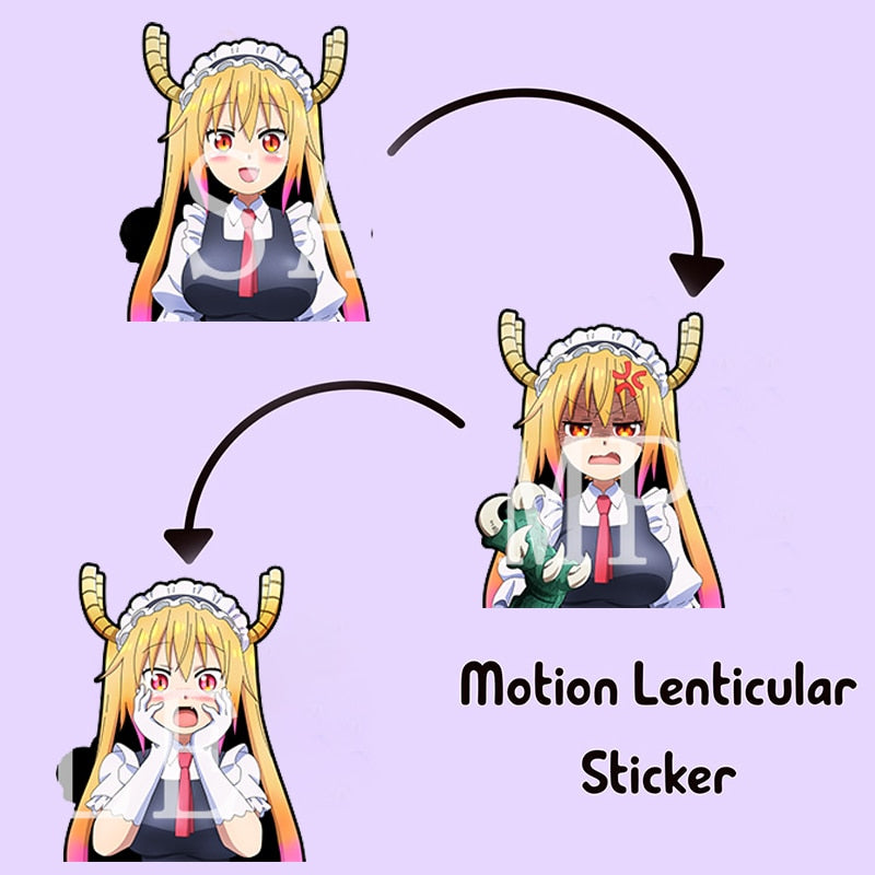 Kobayashi Motion Suitcase Stickers Anime Miss Kobayashi's Dragon Maid Waterproof Decal for Car,Laptop,Refrigerator,Wall,Ect Gift, everythinganimee